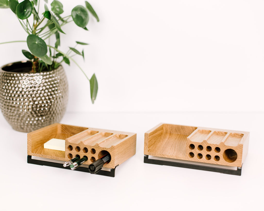 Wooden desk organizer