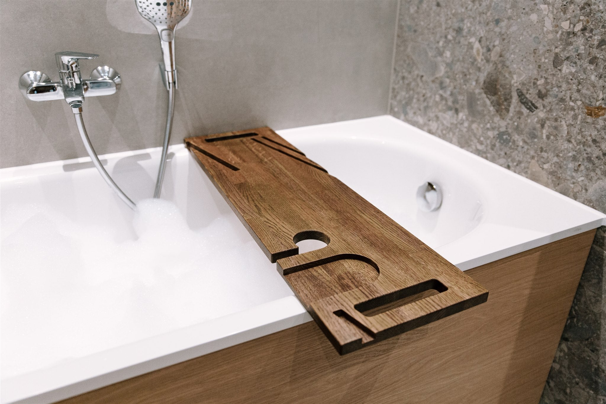 Scandinavian Wooden Bath Caddy