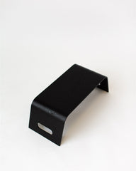 Black metal stand on a white background