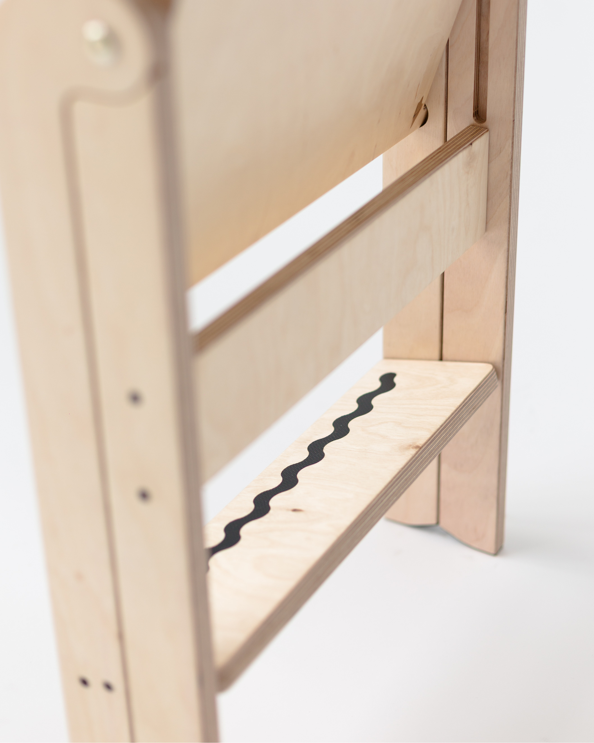 Wooden stool with a white background 