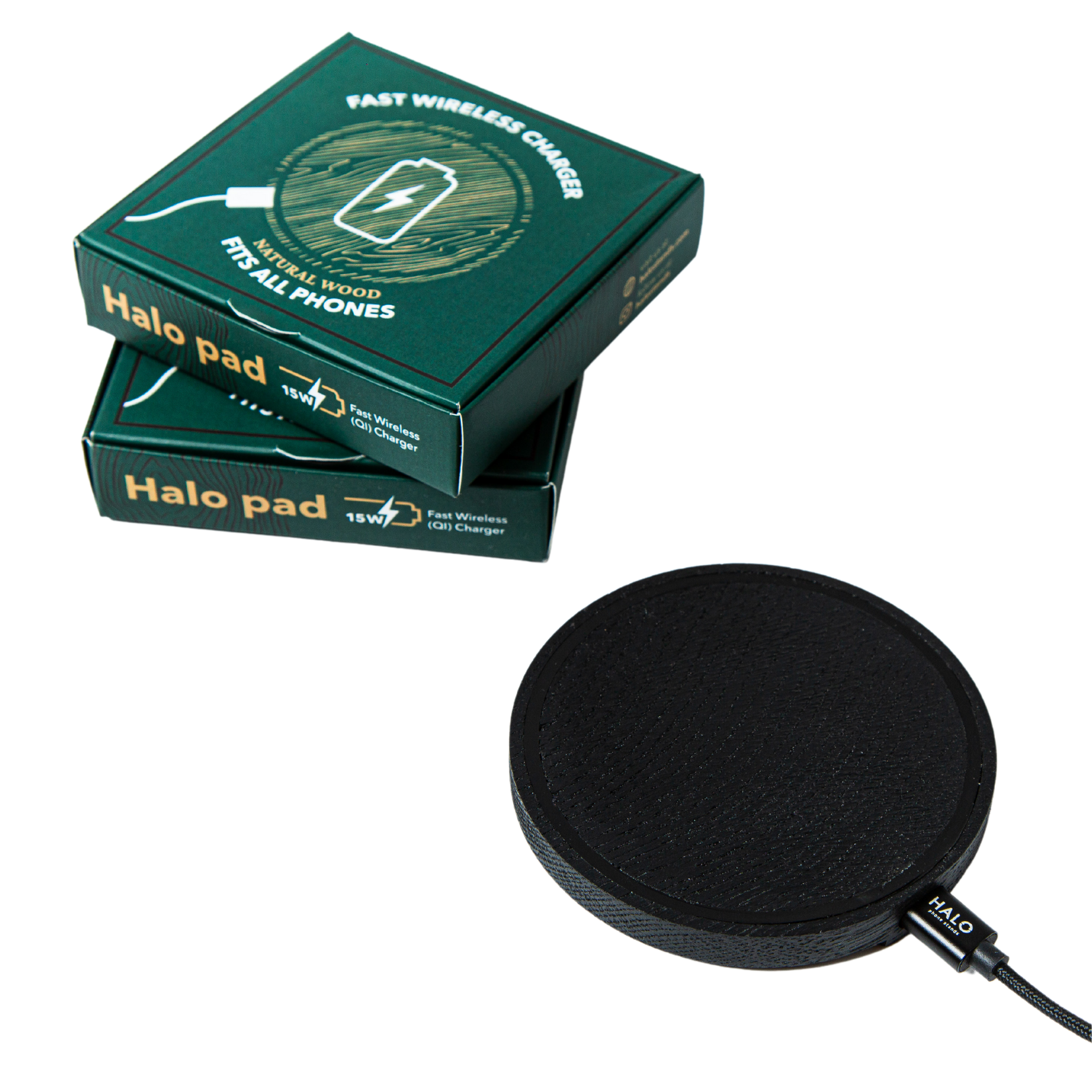 Slim Wireless Charging Station BLACK OAK