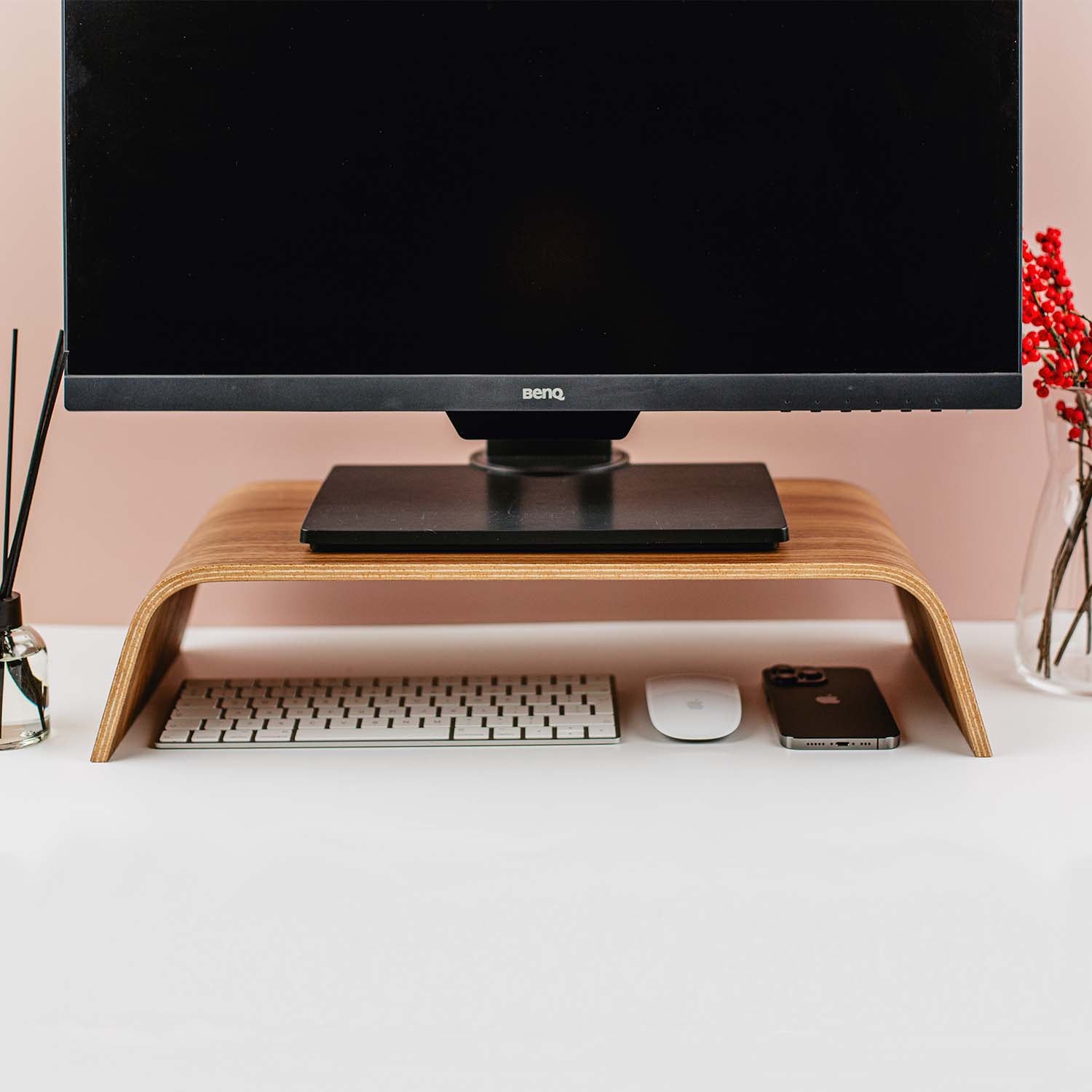 Wooden monitor stand